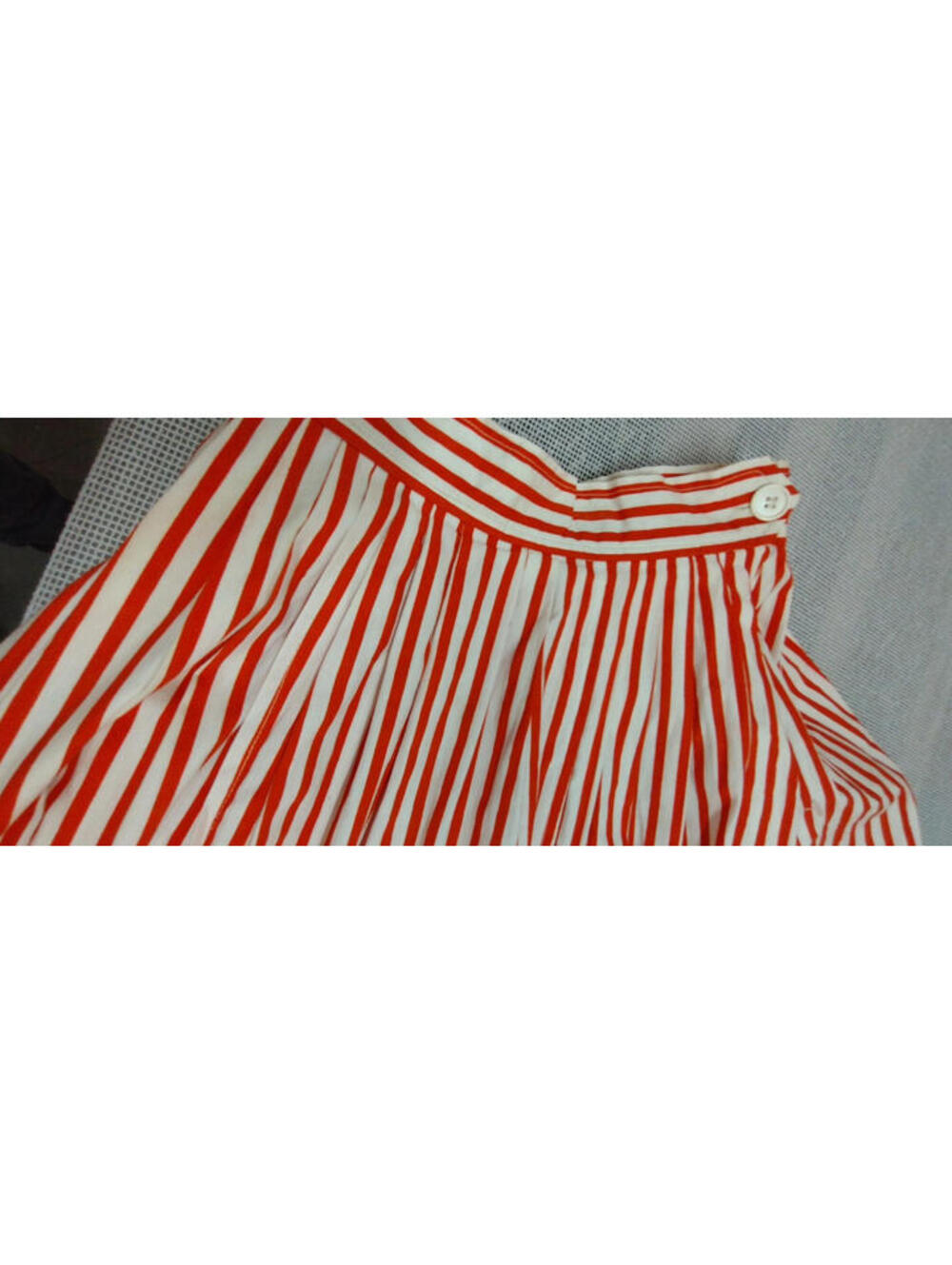 Vintage 80s does 1910s Edwardian Era Red Stripes Skirt S Cotton Hasting & Smith - Picture 17 of 17